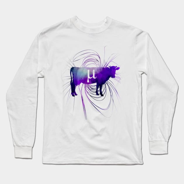 Muon Cow Magnetic Field Physics Design Long Sleeve T-Shirt by ScienceNStuffStudio